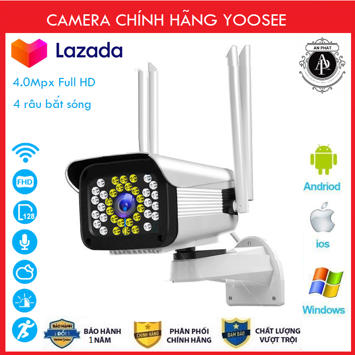 Camera wifi Camera yoosee 4R36LED xoay 4.0Mpx Full HD 1080P , hình ảnh sắc nét camera chống trộm