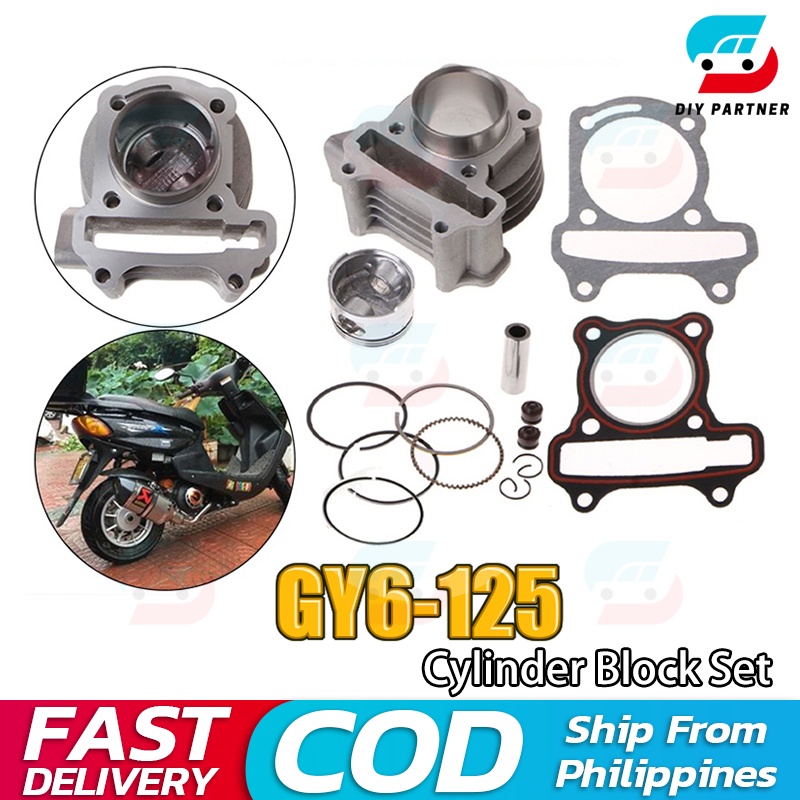 GY6 125/ Kymco Super 8 125 CYLINDER BLOCK COMPLETE WITH PISTON KIT and