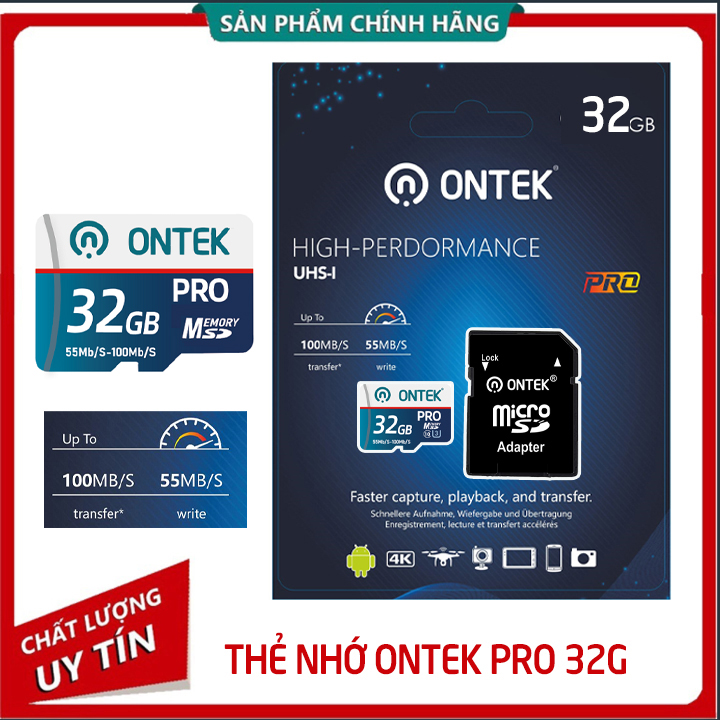 Thẻ nhớ MicroSDHC Onviz Pro 32GB Chính hãng Class 10