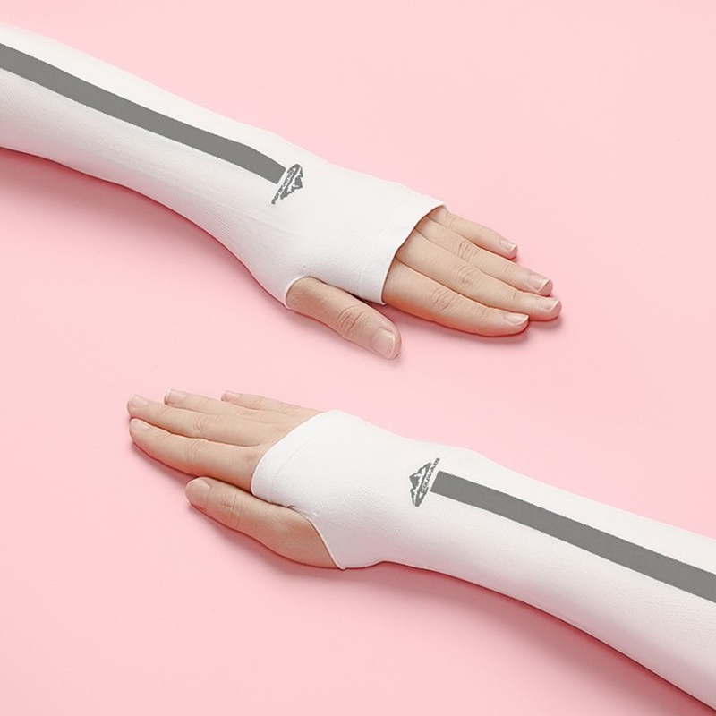 New Anti-UV Ice Silk Arm Sleeves Sunscreen Fingerless Gloves Bicycle Arm Sleevs.