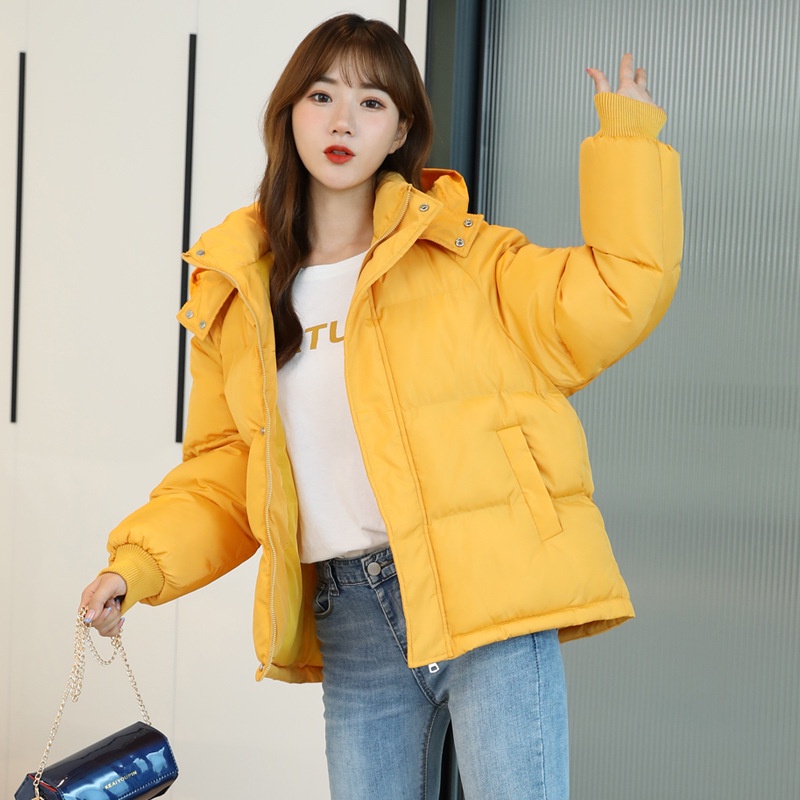 Áo khoác phao IELGY cotton dáng ngắn dày dặn thời trang Hàn Quốc cho nữ