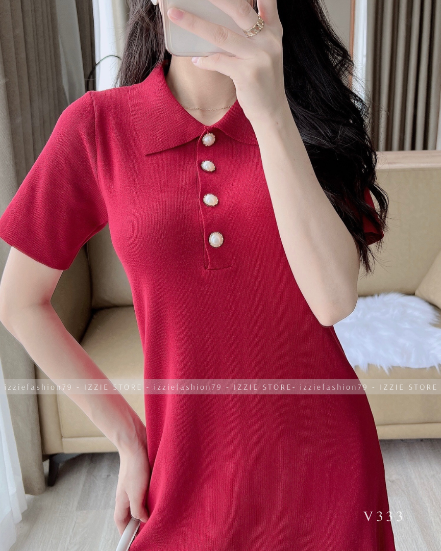 Váy polo basic Izzie V333 form basic, freesize dễ mặc, năng động, trẻ trung