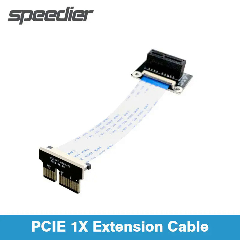 Siêu ngắn pcie 1x cáp mở rộng pci-e 1x mềm linh hoạt ffc 36pin phẳng mở rộng cáp pci e 1x đôi 90 ° phải góc cạnh cáp