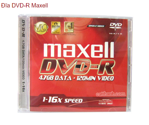 Đĩa DVD Trắng Maxell 4.7GB (Đĩa Kèm Hộp nhựa)