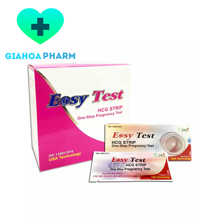[CHÍNH HÃNG] Que thử thai nhanh Easy HCG Strip One Step Pregnancy Test dụng cụ phát hiện thai sớm, chính xác [HỎA TỐC]
