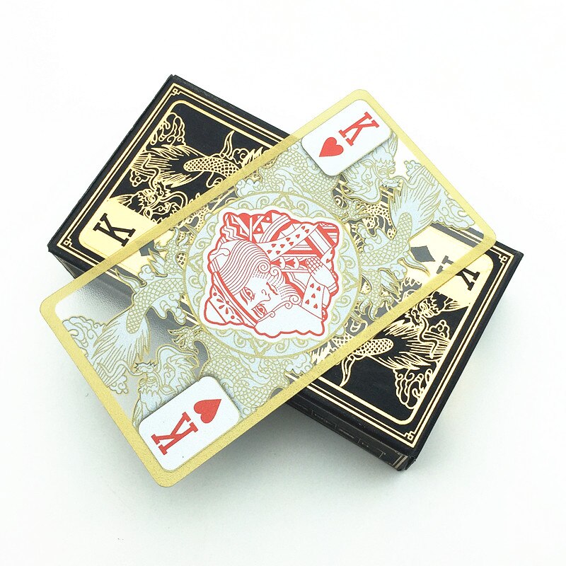 High Quality Transparent Plastic Playing Cards Waterproof Edge Poker Cards Dragon Card Game Collection Gift S412