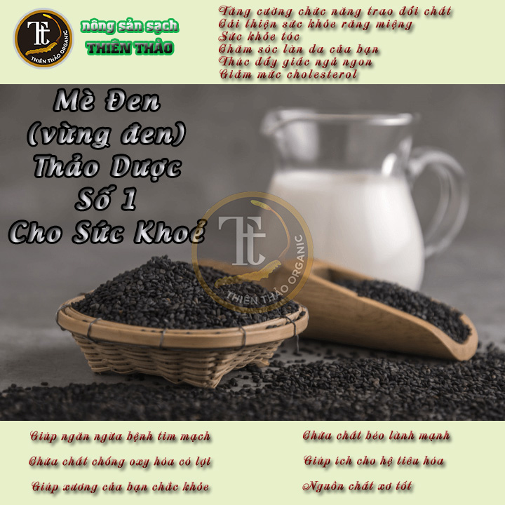 500gr Mè đen hữu cơ Gia Lai Thiên Thảo Organic