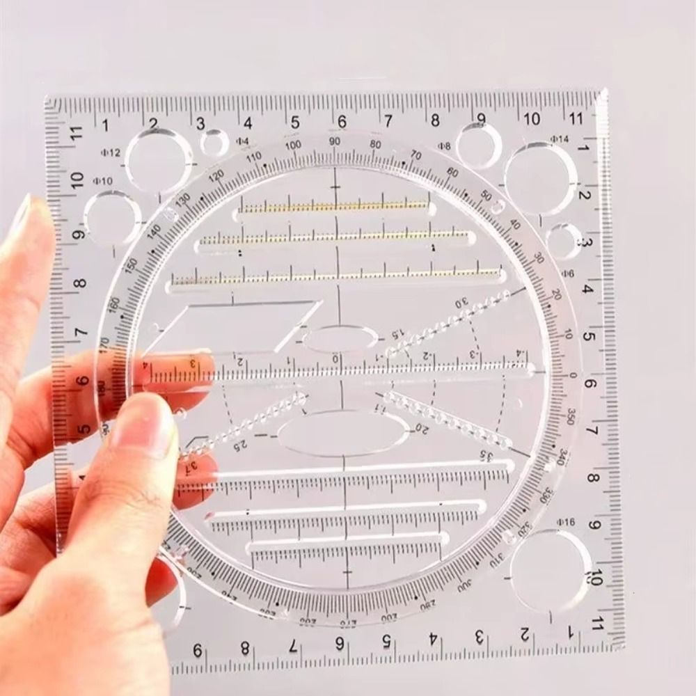 Stationery Protractor Geometry Drawing Ruler 3D Scale Transparent ...