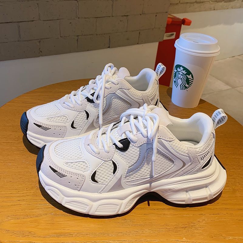 DEUKIO Little white shoes, jogging shoes, fashionable casual sneakers, versatile dad shoes