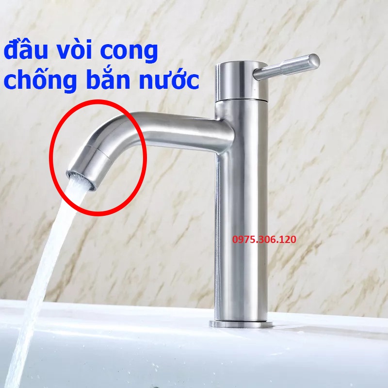 [HCM][SỈ CỦA SỈ] Vòi Rửa Mặt Lavabo Vòi Lavabo Lạnh INOX 304 N6000 Fotar VÒI ĐIẾU LA ĐIẾU thiết kế dày vững chắc đầu vòi mỏ cong chống bắn nước