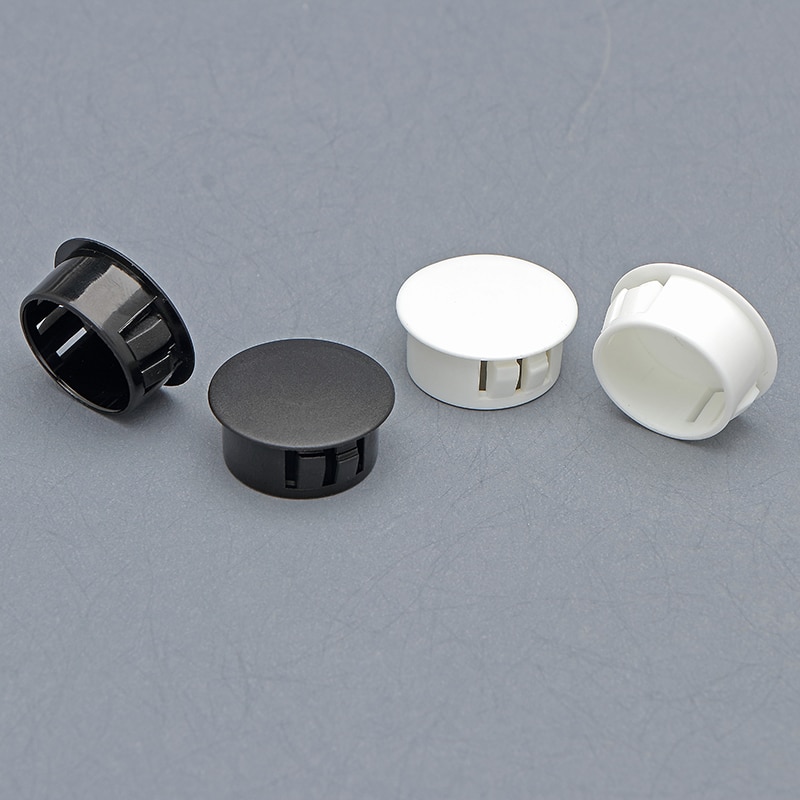 Snap On Plastic Plug Hole Cover Caps Wall Cable Desk Plugs Furniture Holes Round Profile Pipe Cap Gromet Wire Screw White Covers