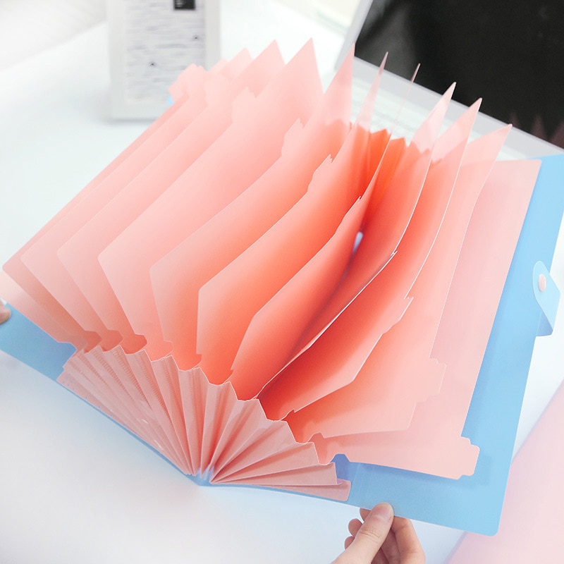 Portable Organ Bag Folder A4 Large-capacity Student Test Paper Storage Bag 12-layers Bill File Classification Storage Bag