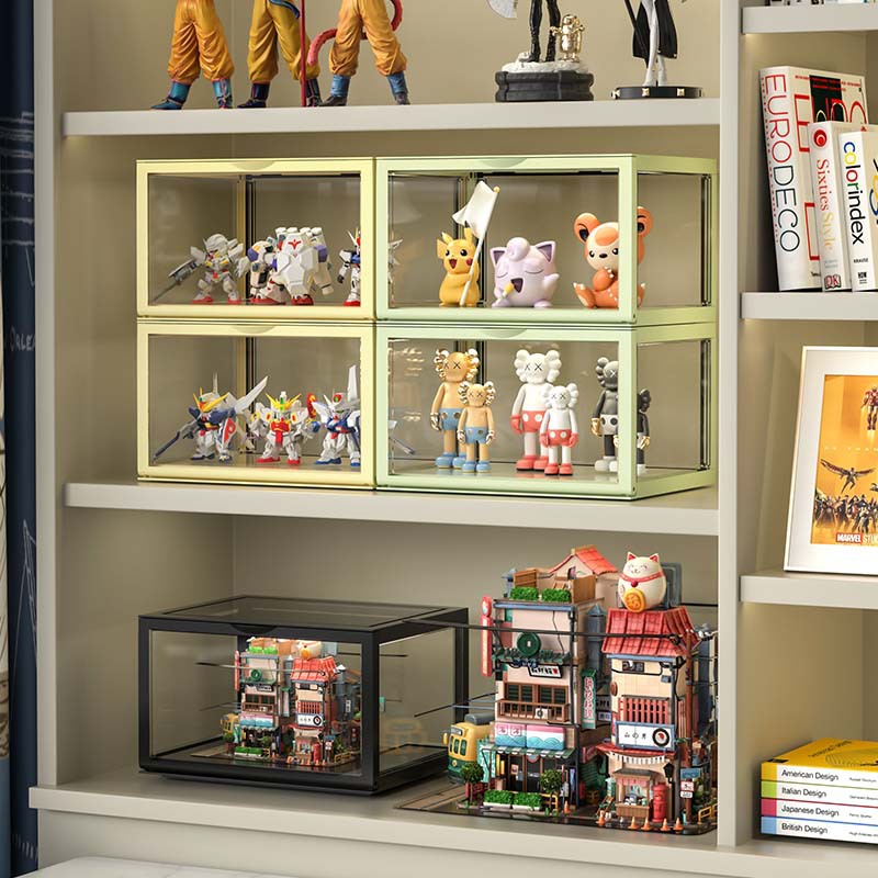 IMELON quả tặng miễn phí TOÀN CỬA HÀNG hộp nhựa trong suốt kệ decor bàn học Hộp trưng bày lưu trữ hộp mù acrylic chống bụi búp bê tủ trưng bày đồ chơi bong bóng mart hình hiển thị đứng