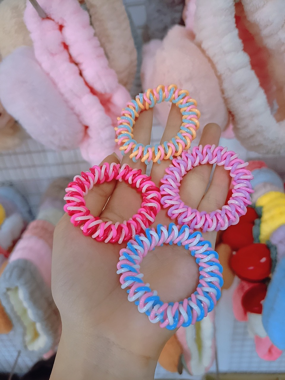 [1cặp/2dây] Dây cột tóc lò xo nhiều màu, Thun cột tóc cho bé, Đồ cột tóc nữ