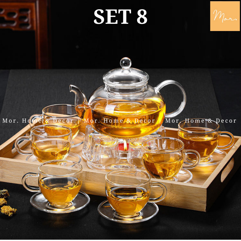 Bộ ấm trà thủy tinh chịu nhiệt - 600ml - bat02c