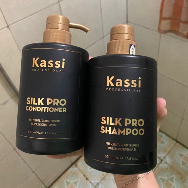 Dầu gội xả phục hồi tóc hư tổn Kassi Silk Pro 500mlx2