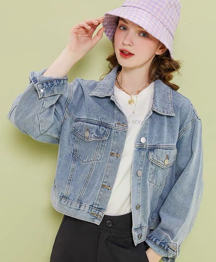 ÁO KHOÁC JEAN NỮ NÚT LƯNG JEANS CAO CẤP HÀNG HOT QUẢNG CHÂU CHẤT VẢI DENIM CỰC THÍCH