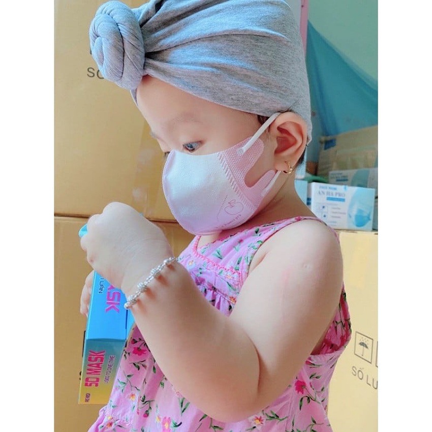 khẩu trang trẻ em 5D mask Nam Anh Famapro, hộp 10 cái, khẩu trang cho bé 2-6 tuổi, 3 lớp vải kháng khuẩn, quai thun co dãn, nhiều màu, cotienshop87