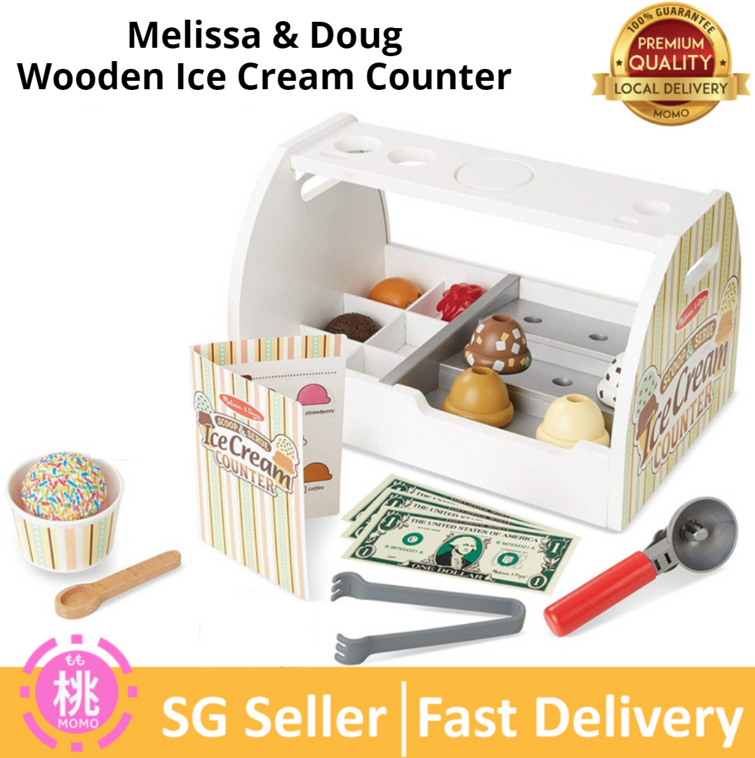 Play Food and Accessories, 28 Melissa Doug Wooden Scoop Serve Ice Cream Counter 