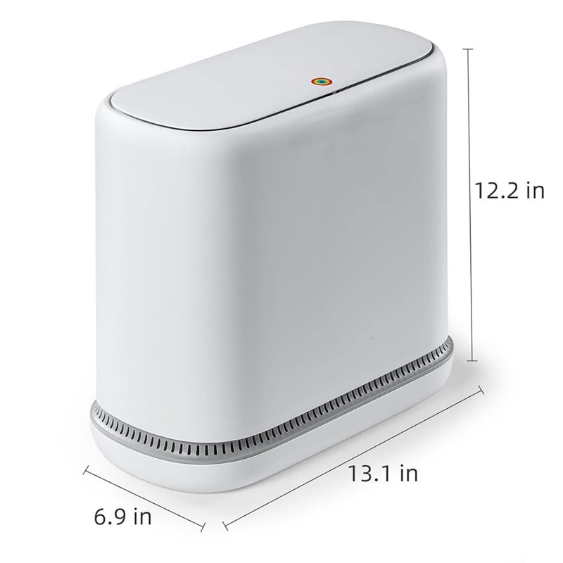 Bathroom Trash Can with Lid, 3.3 Gallon Slim Odor-Control & Pet-Proof Garbage Bin, Automatic Bag Adsorption.