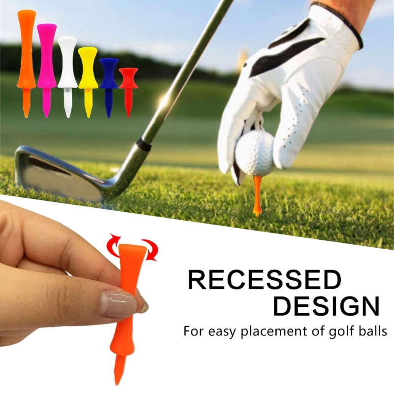 50 Pieces Golf-Tees Step Down Plastic Unbreakable Reusable Bulk Profession Height Control Castle Tees for Golf Practice