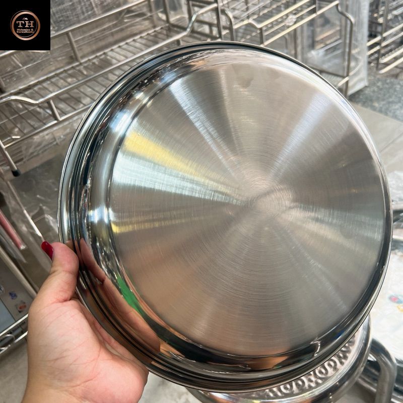 Mâm Tròn Inox 304 size lớn 46cm -> 56cm
