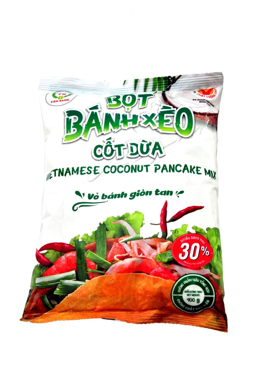 Bột bánh xèo Cốt Dừa thượng hạng Tấn Sang combo 2 gói