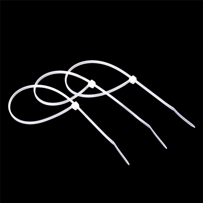 Maoyuanxing Chandrae 100pcs Fasten White Black Cable Wire Zip Ties Self Locking Nylon Cable Tie
