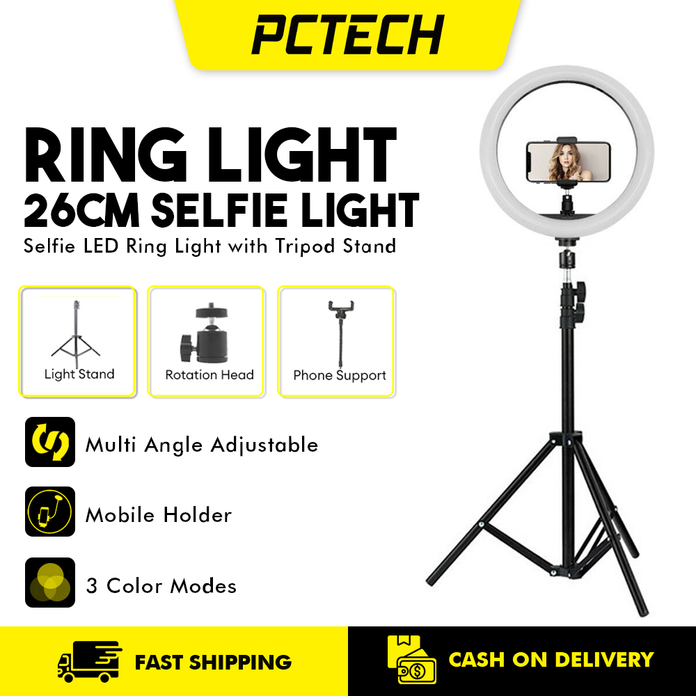 Popcorn 26cm Selfie Led Ring Light with Stand Phone Holder Photo