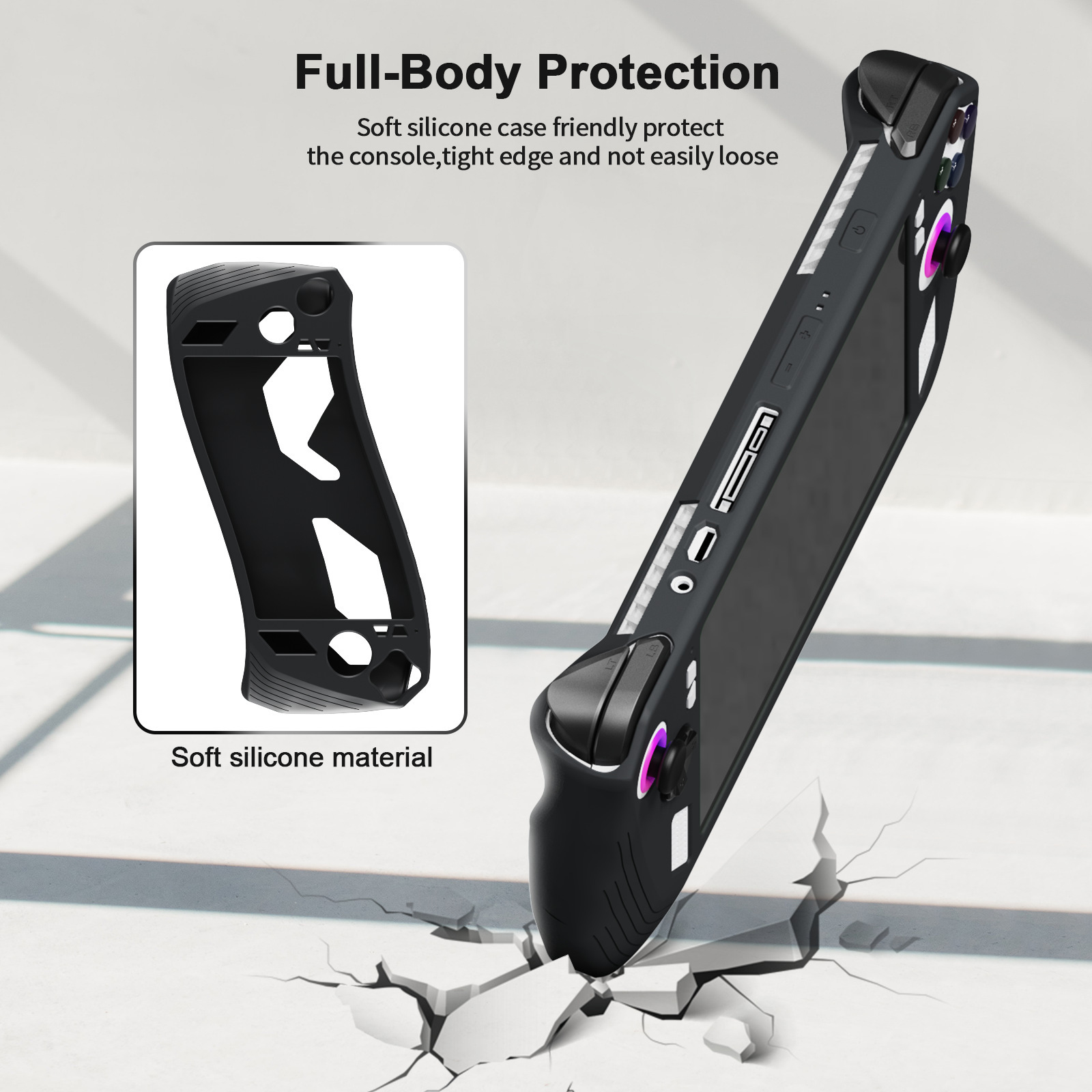For ASUS ROG Ally Game Console Case Soft Silicone Protective Cover Anti-Scratch Protector Shell Sleeve Game Accessories