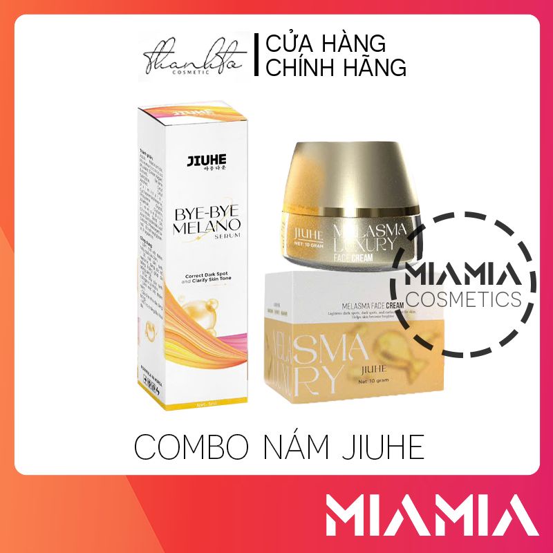 Combo Giảm Nám Thanh Tô Cosmetics - Kem Face Melasma Luxury Jiuhe + Serum Bye Bye Melano Jiuhe
