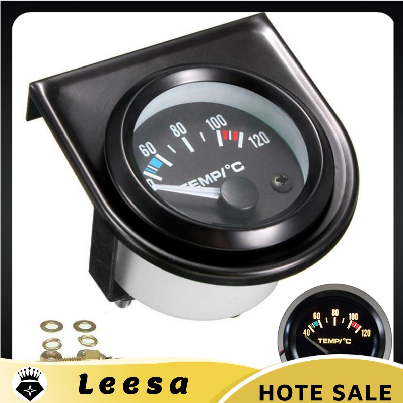 Leesa 2" 52mm Digital Car Water Temp Temperature Gauge 12V 40-120℃ LED With With Water Temp Joint Pipe Sensor Adapter Auto Meter