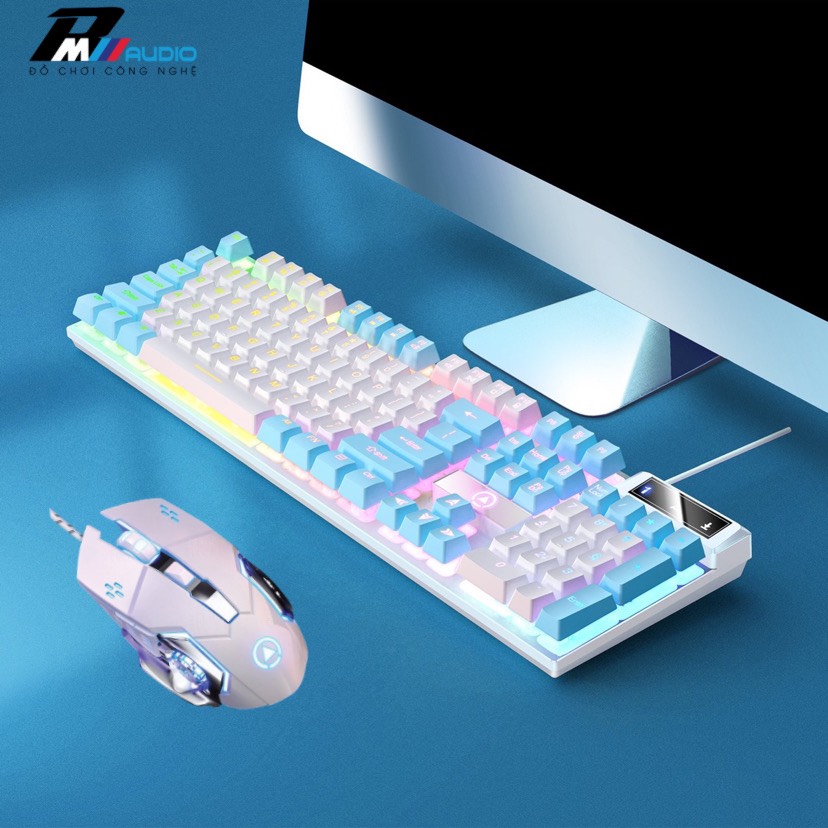 Bàn phím chuột máy tính giả cơ K500 và G15 có Led RGB xuyên chữ cao cấp cho máy tính laptop-Bảo hành 6 tháng lỗi 1 đổi 1