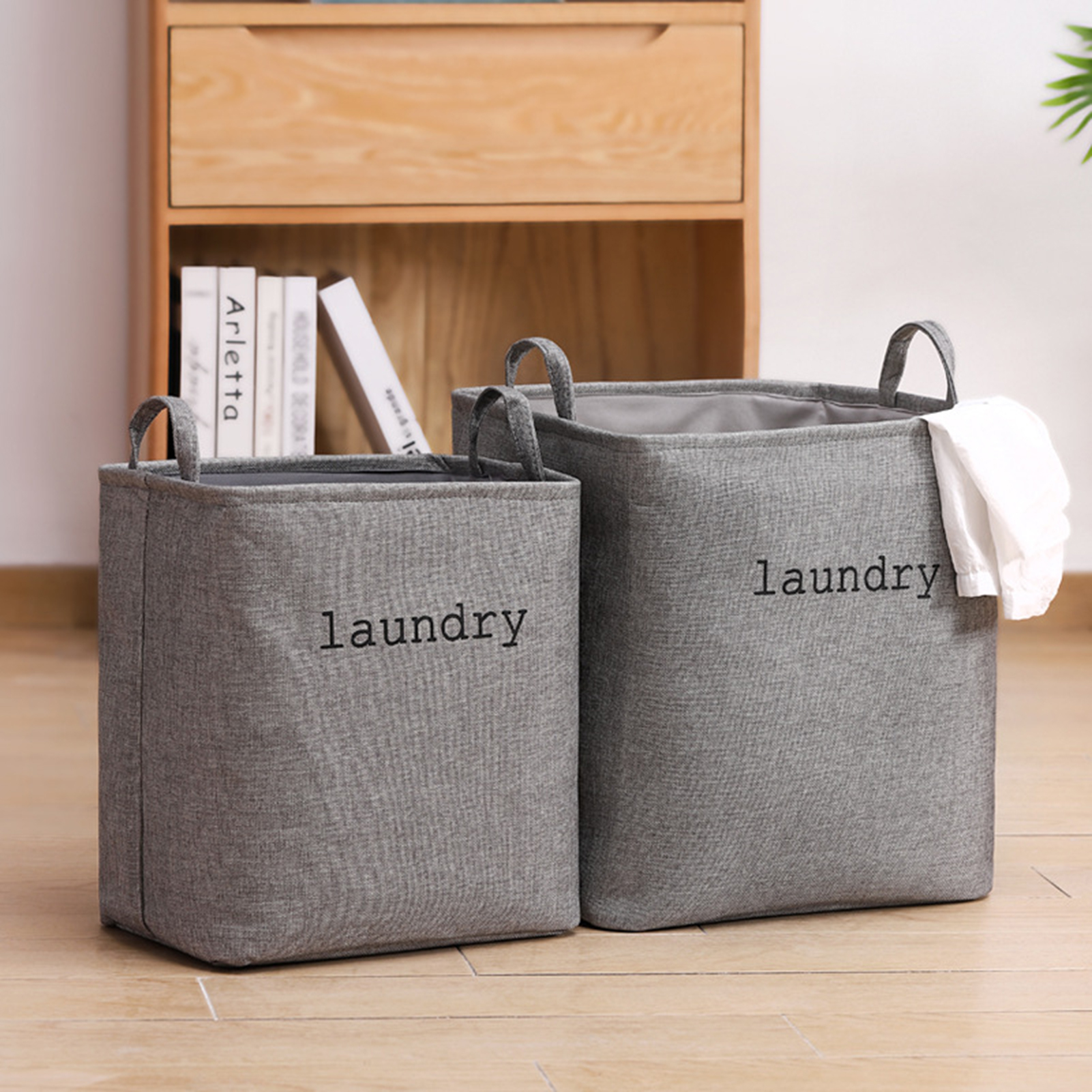 Owent® Laundry Hamper Bag Large Capacity Saving Space Demin Washing Storage Foldable Clothes Basket for Bedroom
