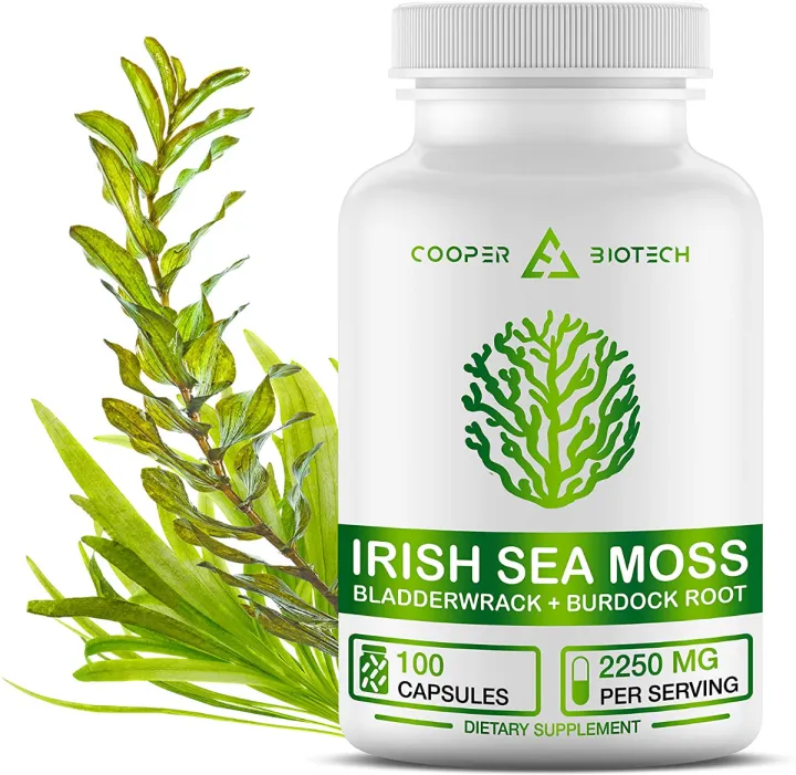 cooper biotech irish sea moss organic supplement with bladderwack and burdock root seamoss raw organic pills wildcrafted pure sea moss powder 100 capsules 2250mg serving lazada singapore