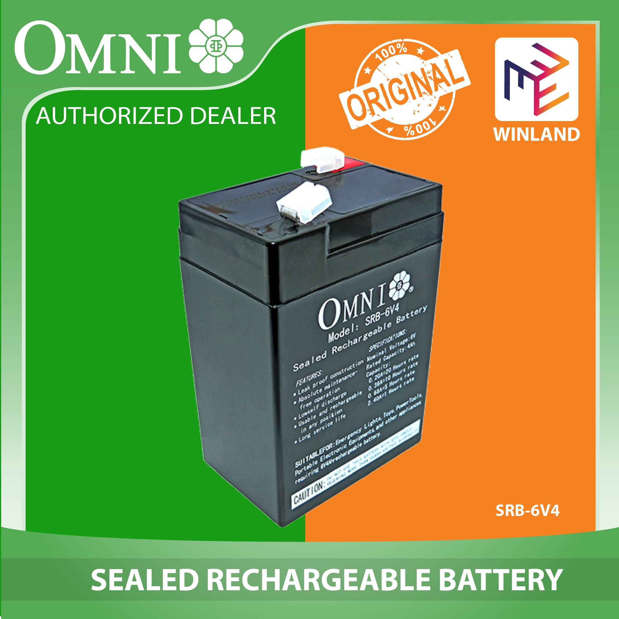 Omni By Winland Sealed Rechargeable Lead Acid Battery 6v 4ah Srb 6v4 Lazada Ph