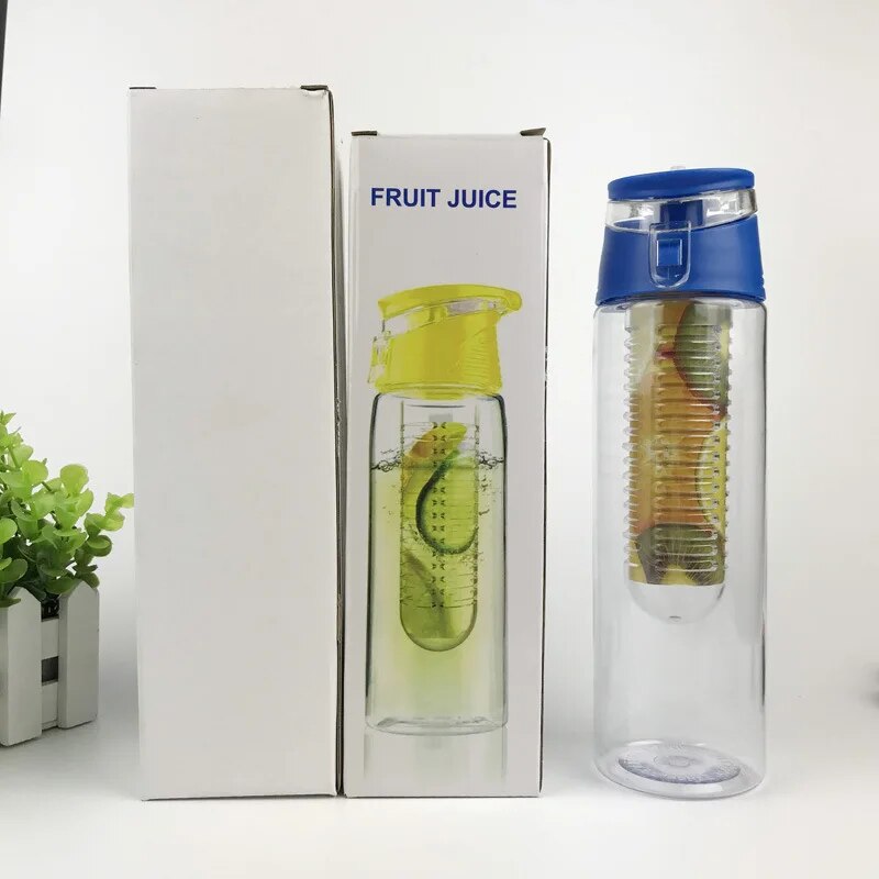 700ml/800ml Portable Fruit Infuser Water Bottle Kids Outdoor Sports Lemon Juice Bottle Flip Lid for Kitchen Table Camping Travel. 
