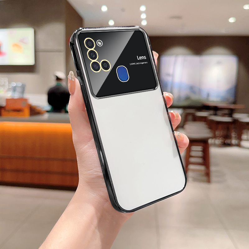 Clear Plating Phone Case For Samsung Galaxy A21S Case SamsungA21S Transparent Shockproof With Camera Protection Soft Cover