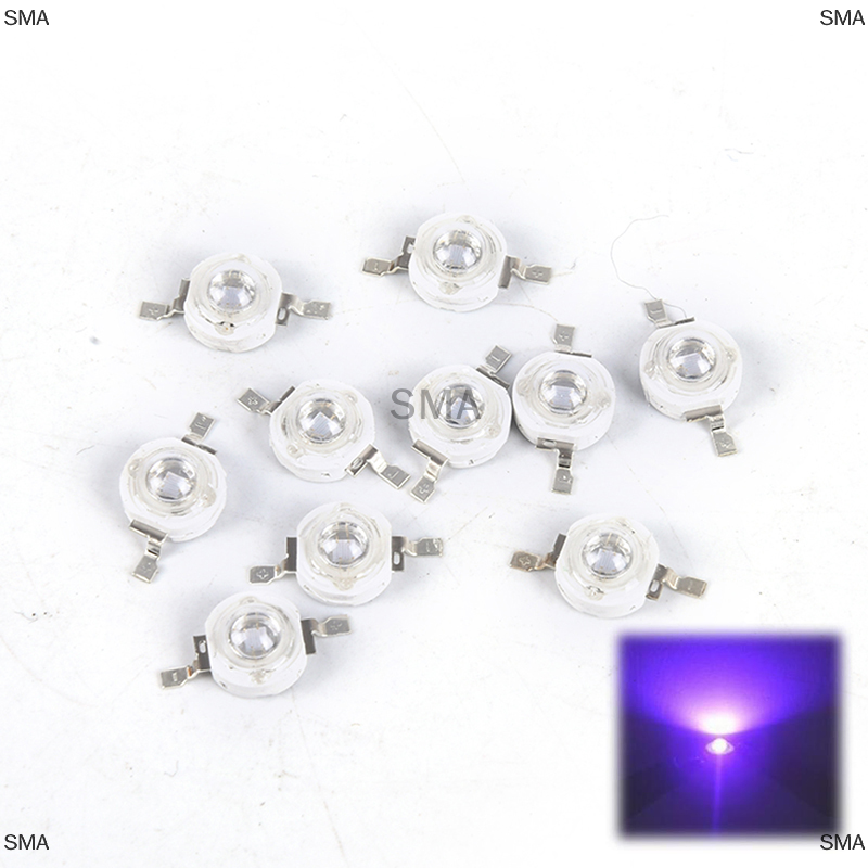 Sma 10 chiếc bóng đèn led 3w chip đèn uv đèn led tia cực tím 395nm