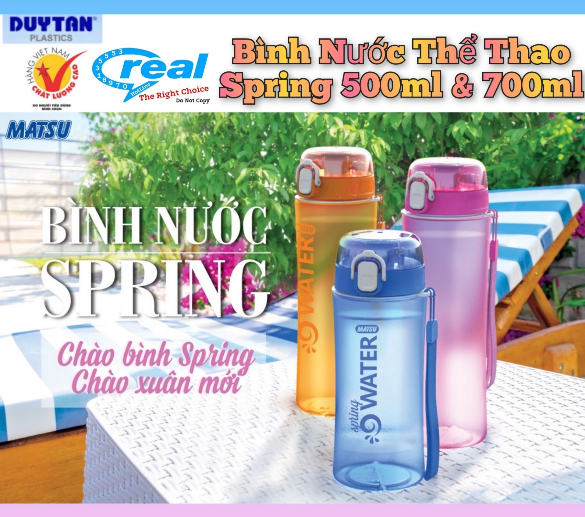 Bình nước thể thao Cao Cấp Spring 700ml