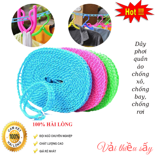 DÂY PHƠI QUẦN ÁO THÔNG MINH CÓ LỖ MÓC LOẠI 5M