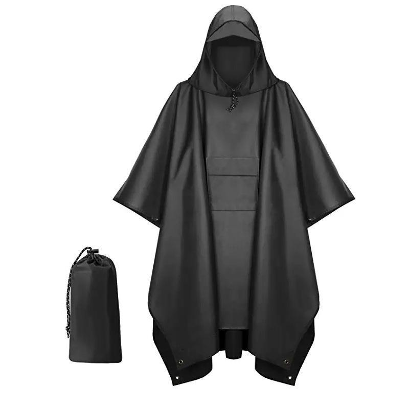 MUSHIQI Áo mưa, áo mưa, trọn bộ, áo mưa liền, áo mưa dày, áo mưa, áo mưa EVA, người lớn, khóa kéo, găng tay, áo mưa, dã ngoại nam nữ áo poncho thời trang