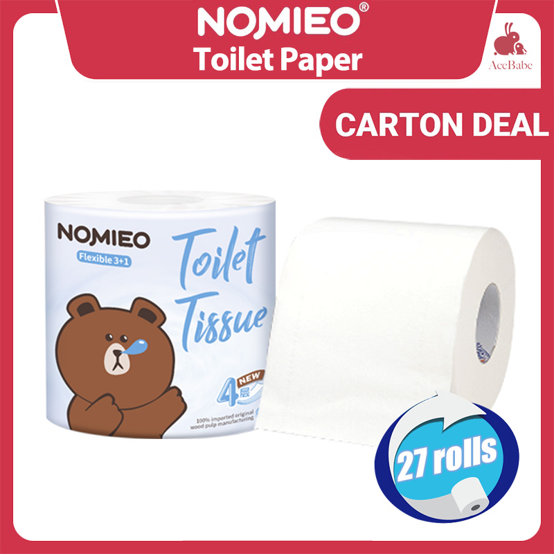 NOMIEO[Carton Deal] Toilet Paper, 27Rolls*200sheets*4plys, Smooth Feel