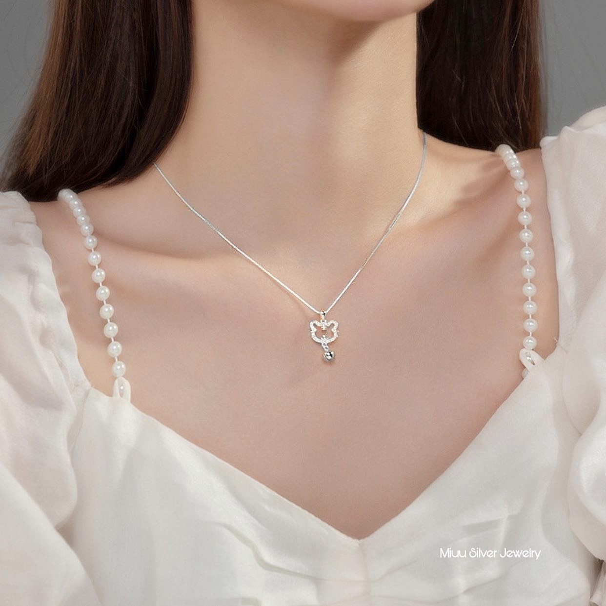 Dây chuyền bạc Miuu Silver, vòng cổ nữ Kim Dần