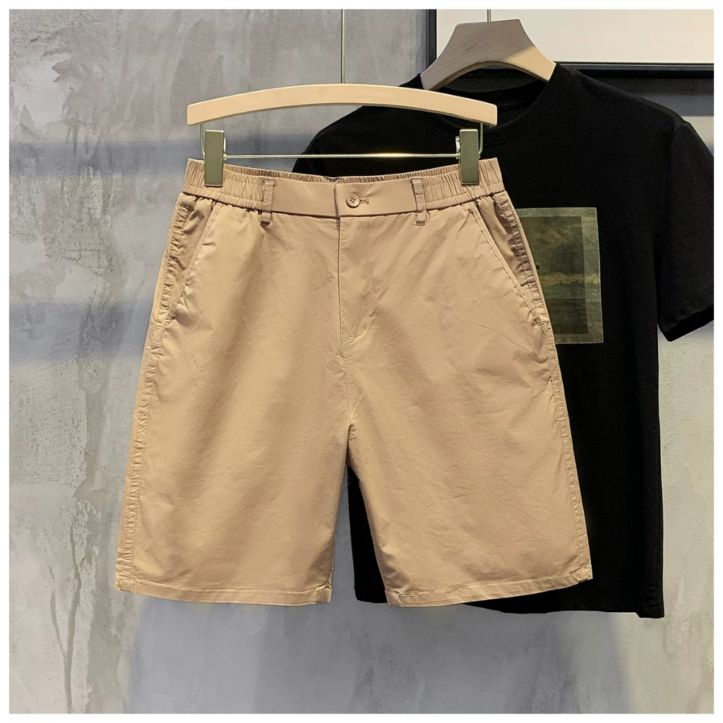 Quần short nam KAKI GIÓ cạp chun pha cúc trẻ trυng