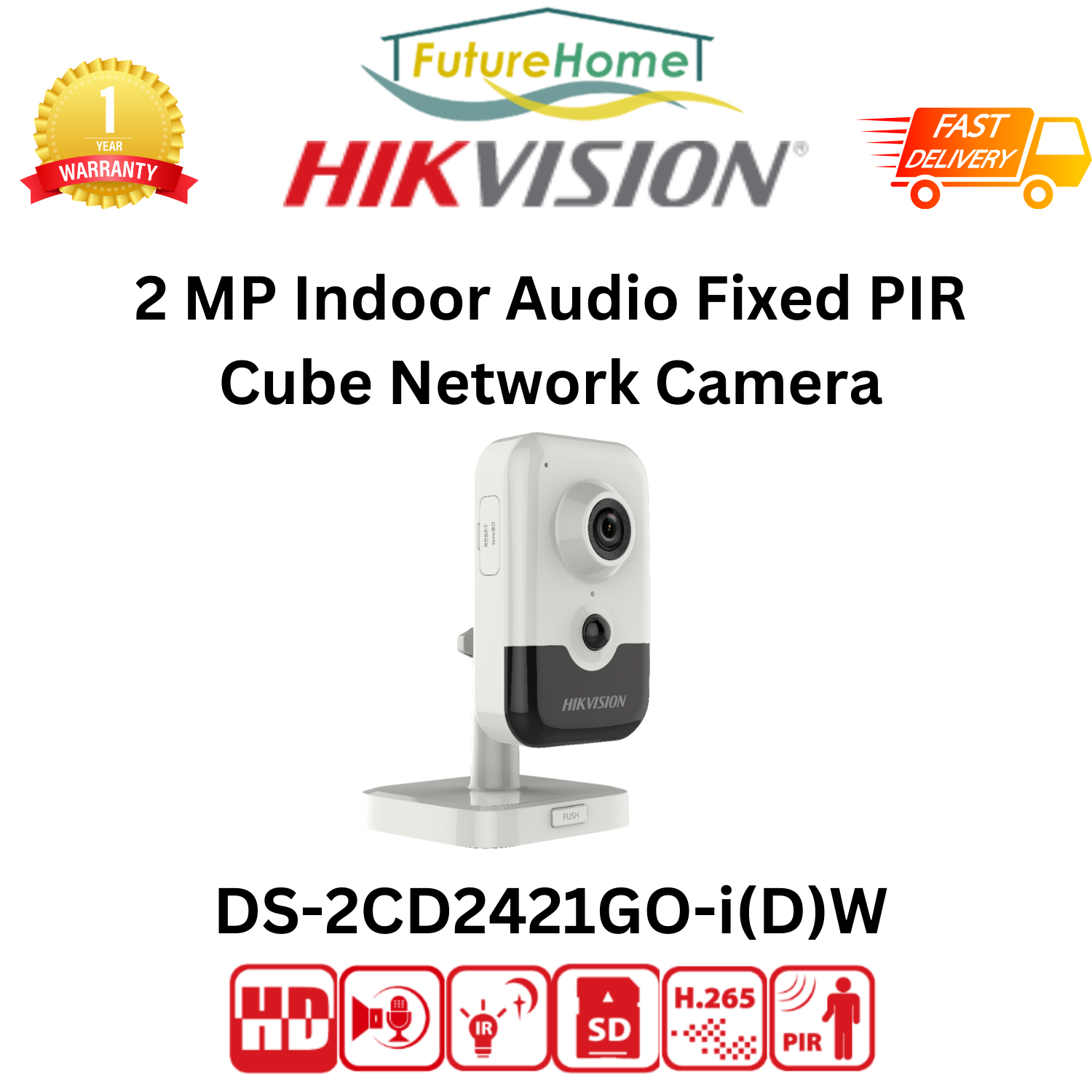 SG Local] HikVision DS-2CD2421G0-I(D)W MP Indoor Audio Fixed PIR - Main Image