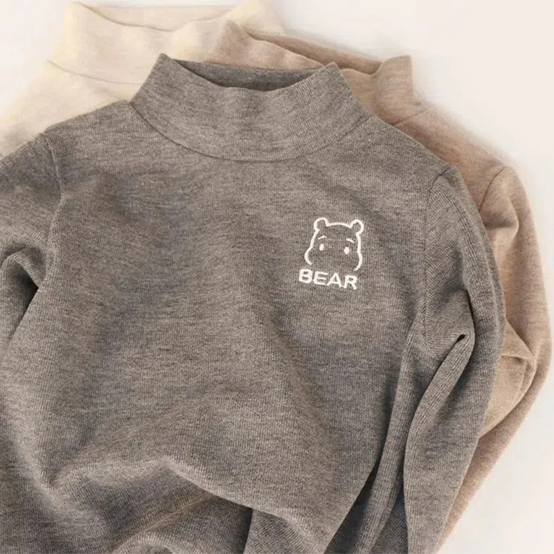 Insular Children's sweater, half turtleneck Warm inner layer T-shirt Long-sleeve base layer