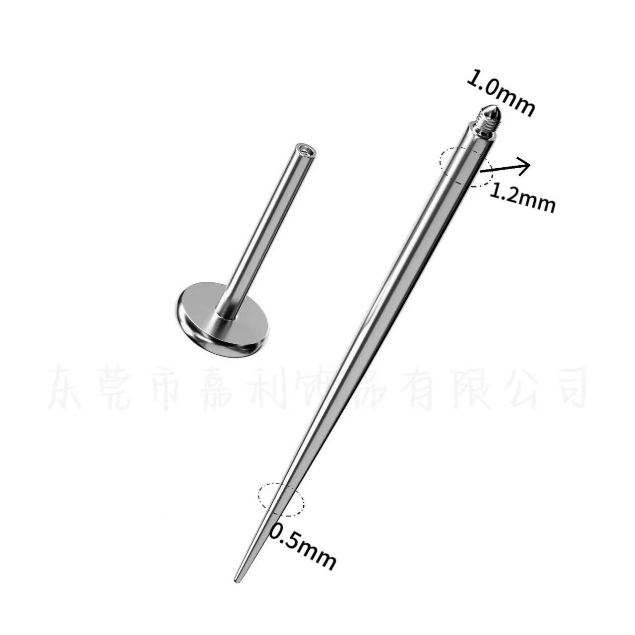 Eyebrow nail perforated tattoo 316L auxiliary rod 1.0 tooth guide needle internal and external threaded rod belly button nail insertion needle lip nail. 
