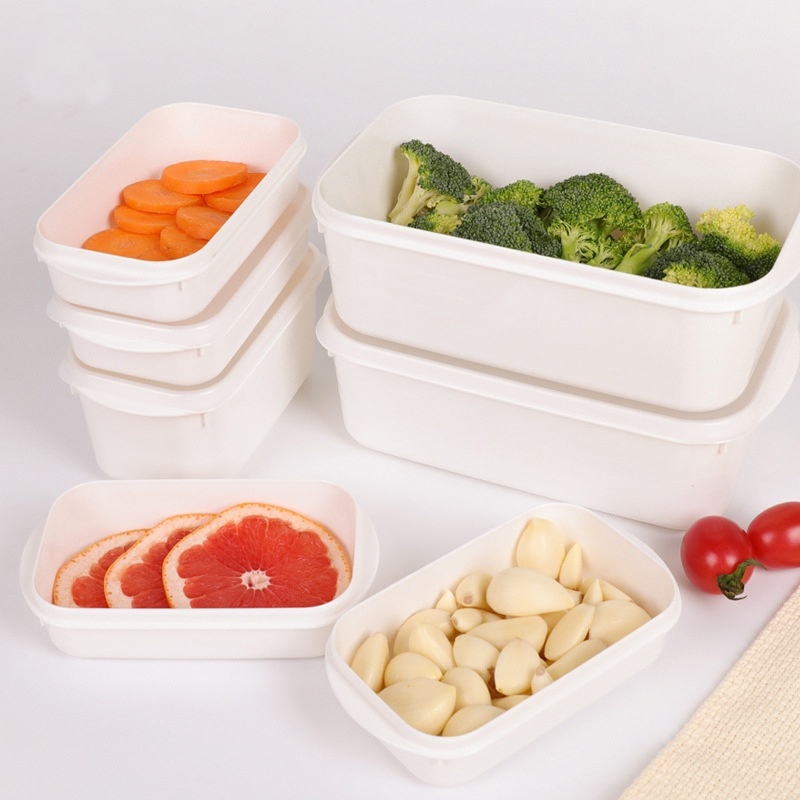 Simple Food Storage Container Plastic Kitchen Refrigerator Box Fresh-keeping Storage Box Kitchen Organizer Gadget 350/700/800/1600ML