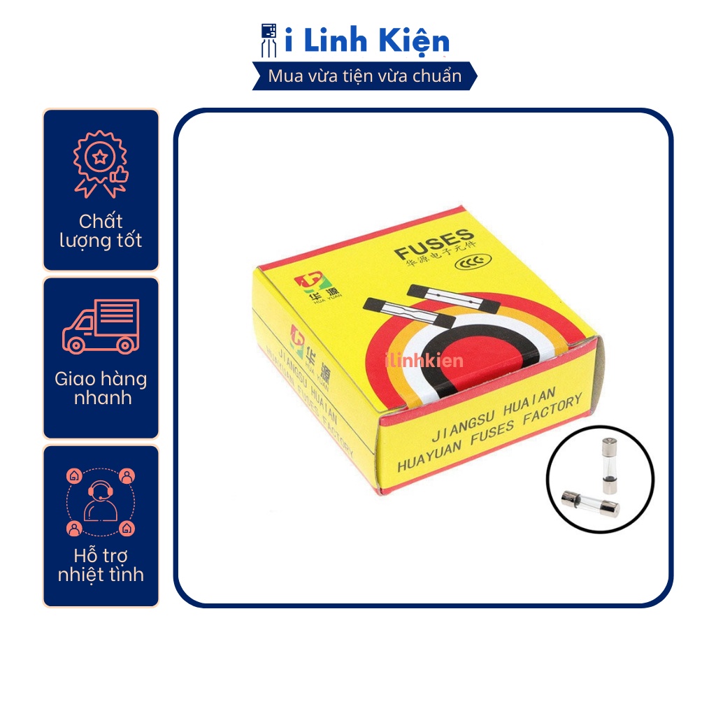 Cầu chì ống thủy tinh 1a/2a/3a/4a/5a/6a/7a/8a/10a/12a/15a/20a/25a/30a 5x20mm.